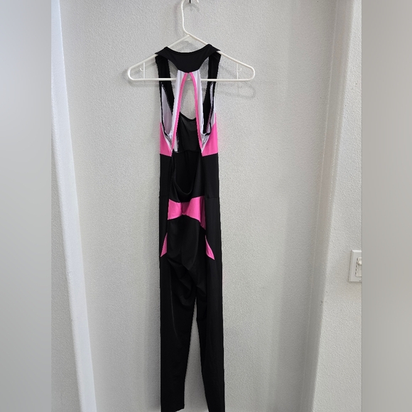 Black and pink racer back workout or casual bodysuit size medium NWNT - Picture 2 of 4